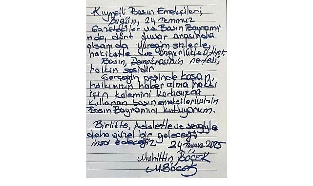 Muhittin Böcek basın emekçilerini unutmadı
