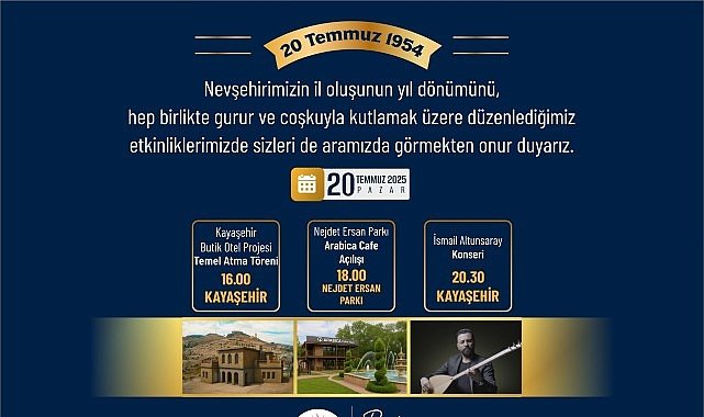 Nevşehir’in 71. Yıl Dönümü Çeşitli Etkinlik ve Açılışlarla Kutlanacak